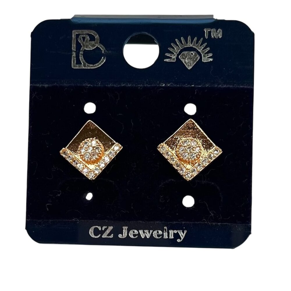 Elegant Stud Earrings | Square Crystal Design Fashion Jewelry Gift Casual Office